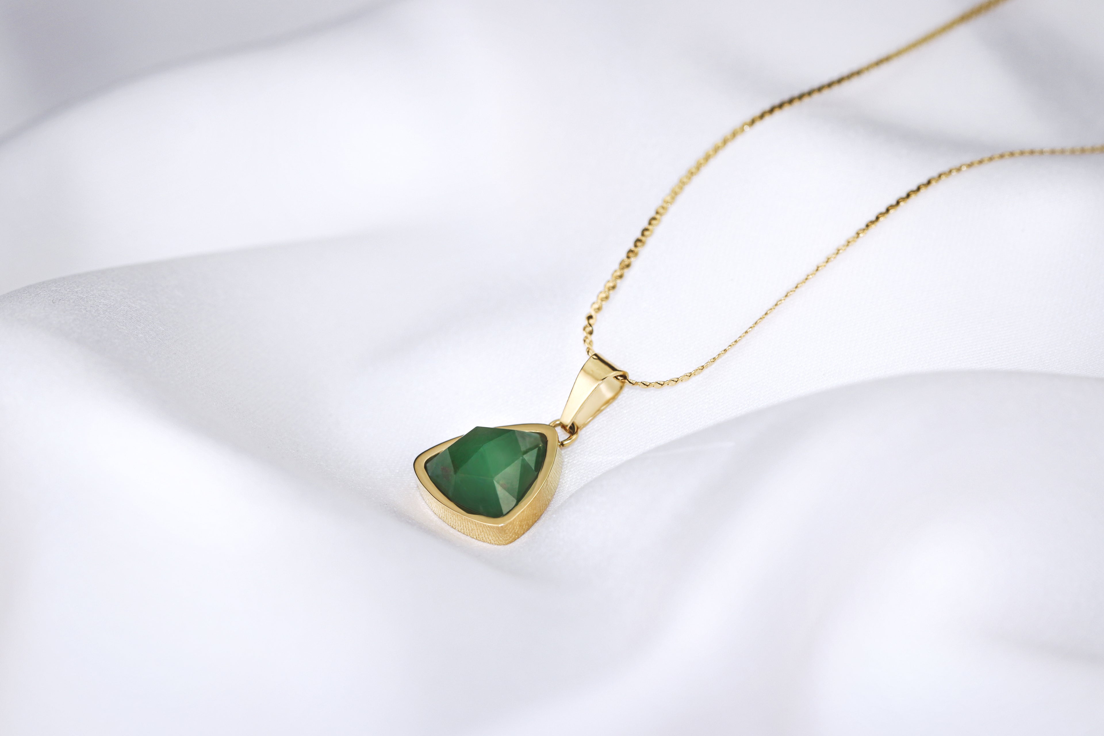 triangle aventurine necklace - gold