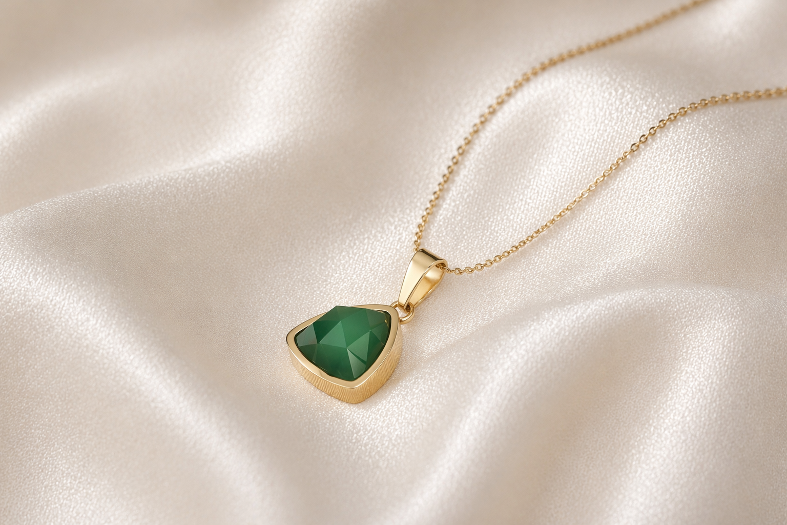triangle aventurine necklace · gold
