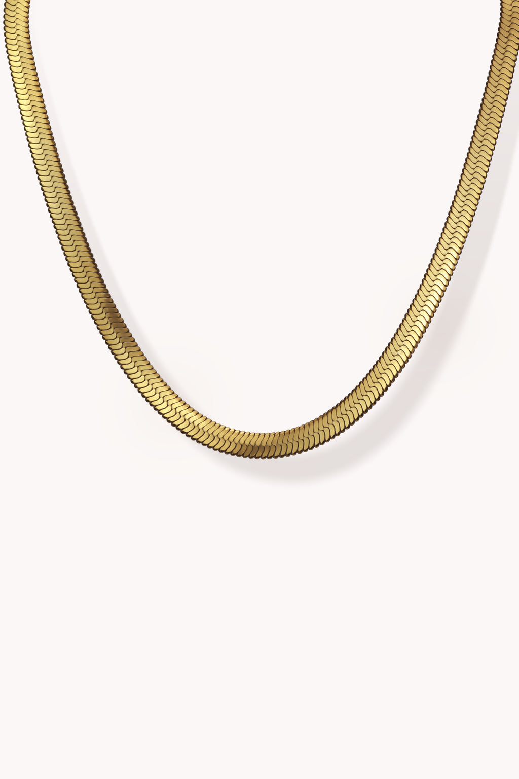 herringbone snake chain necklace · gold