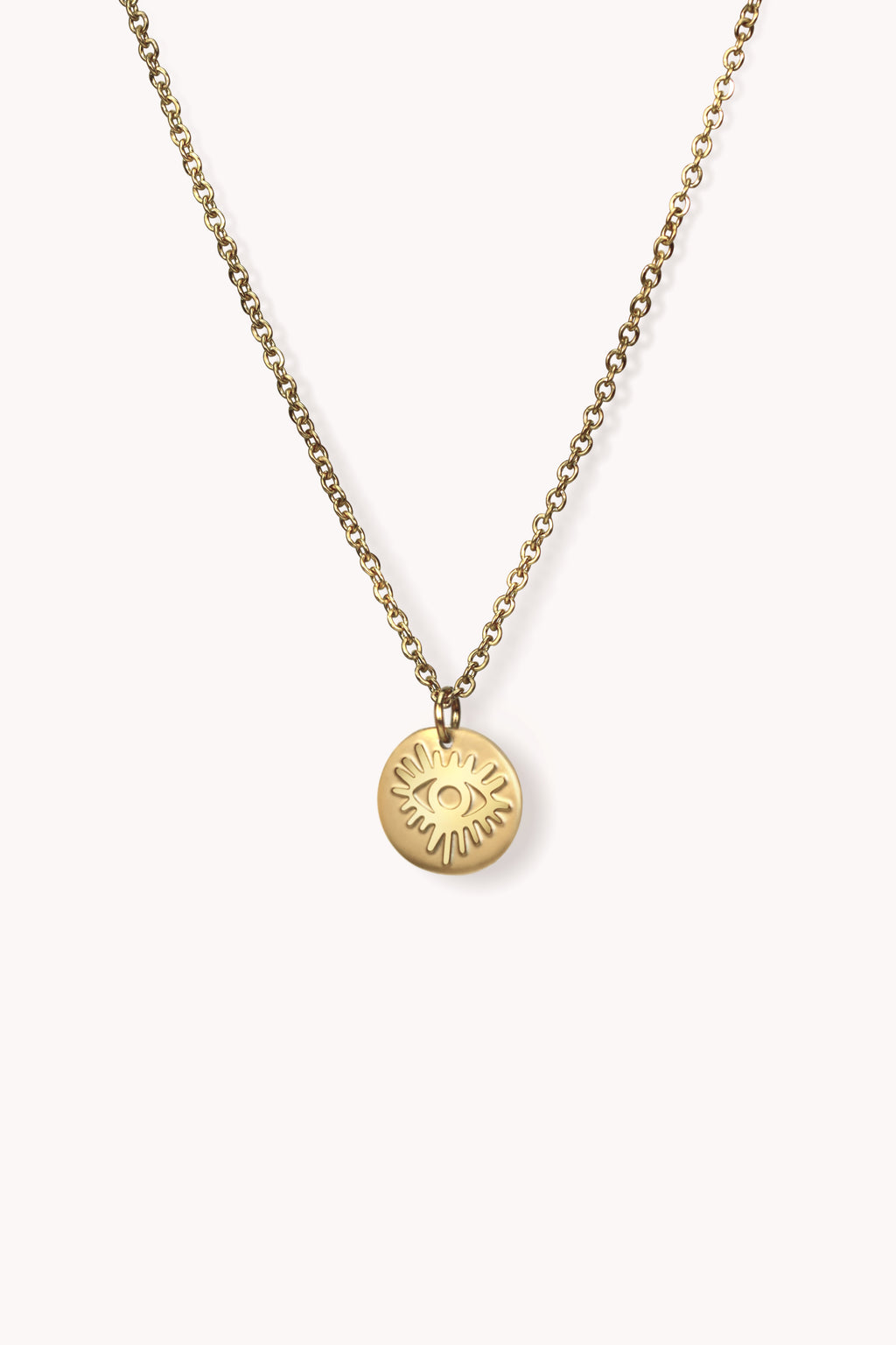 dainty evil eye gold necklace