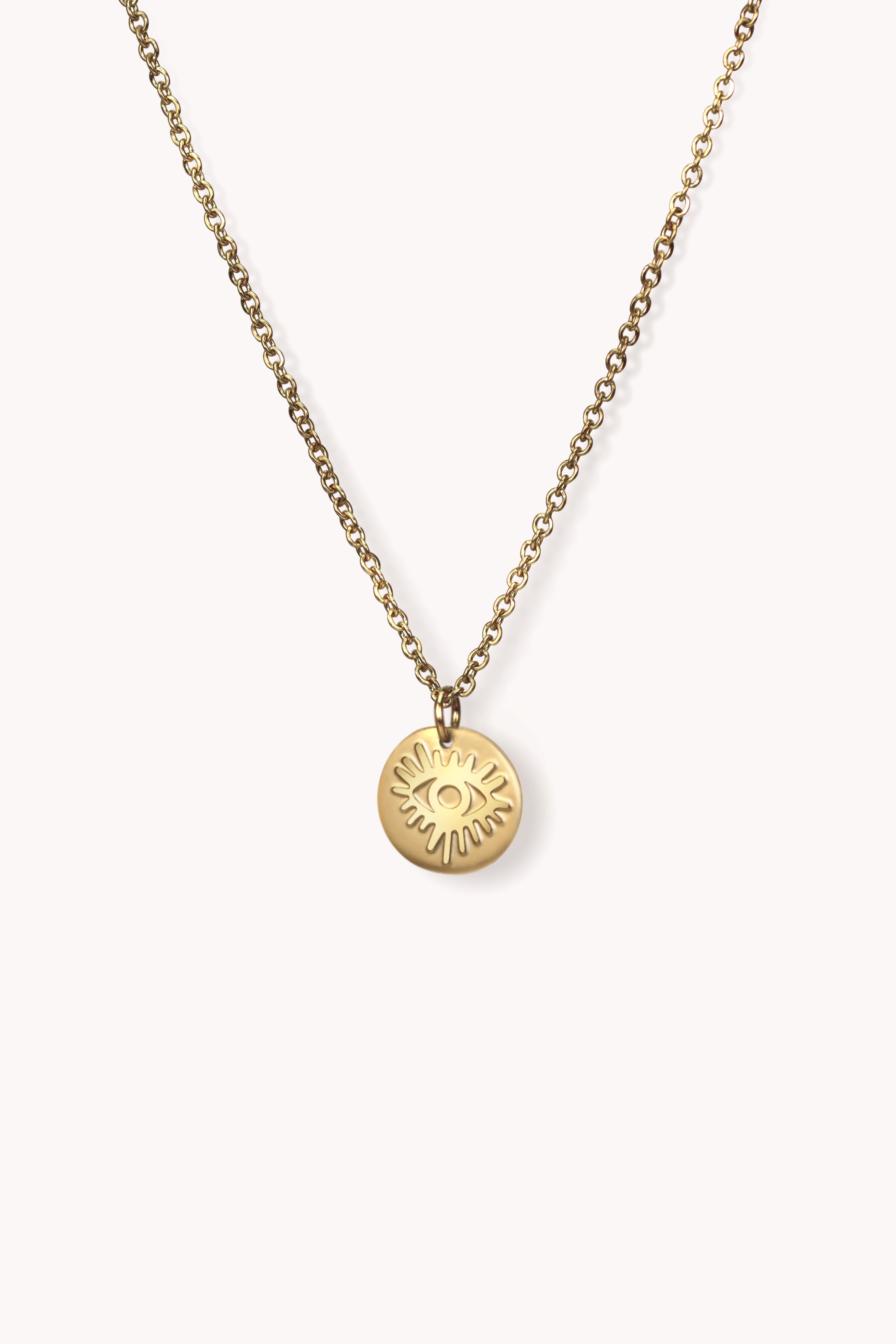 dainty evil eye gold necklace