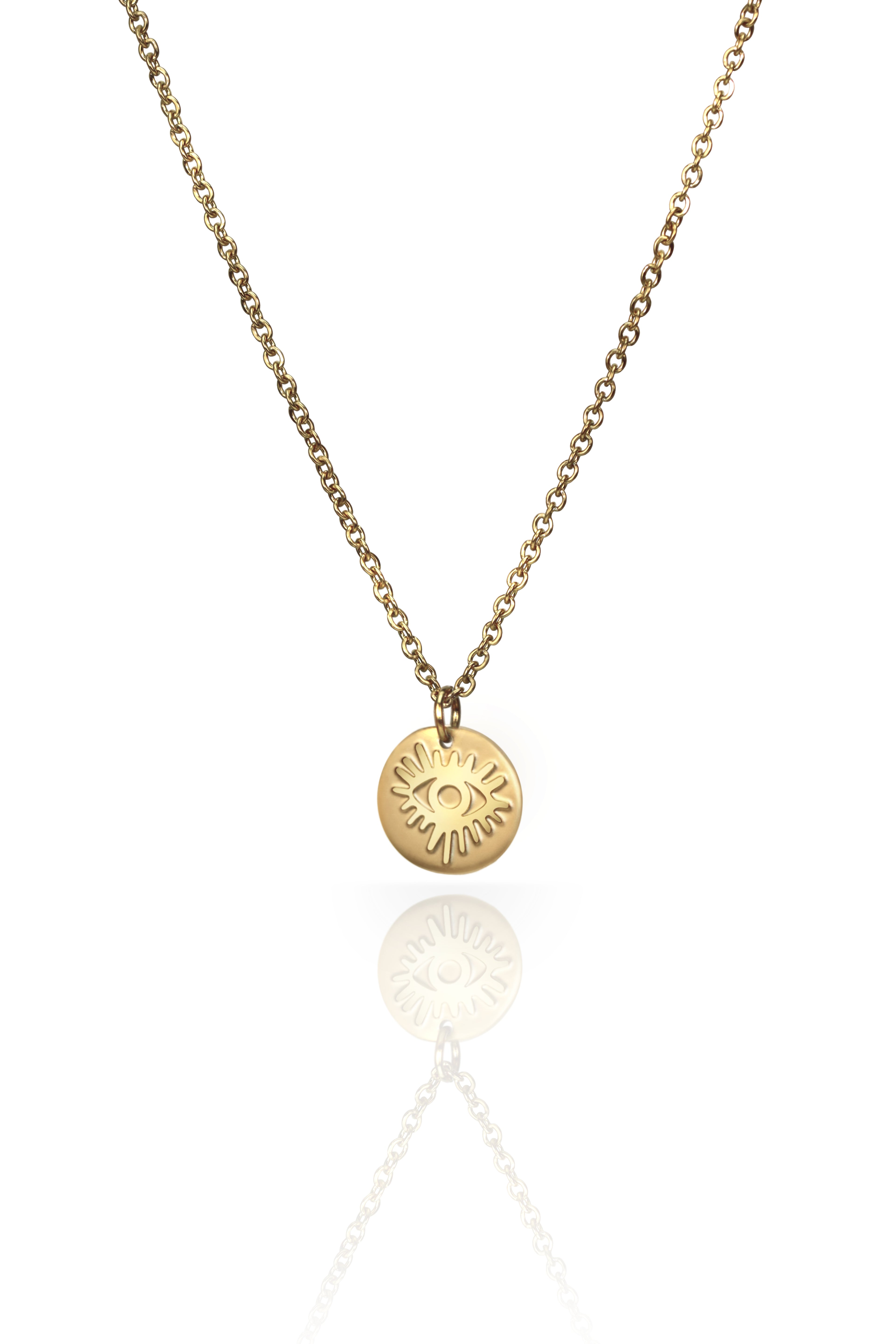 dainty evil eye gold necklace