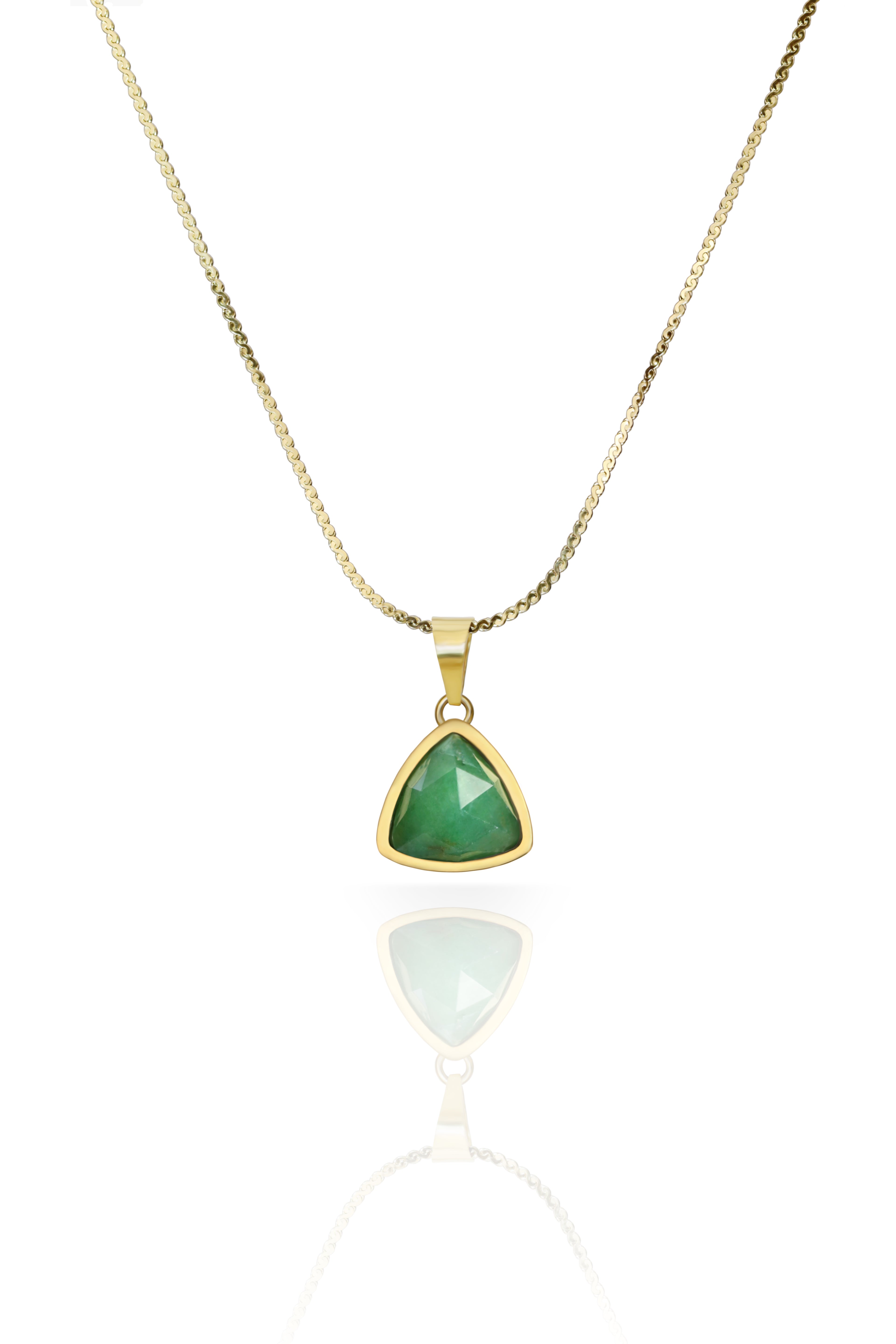 triangle aventurine necklace - gold