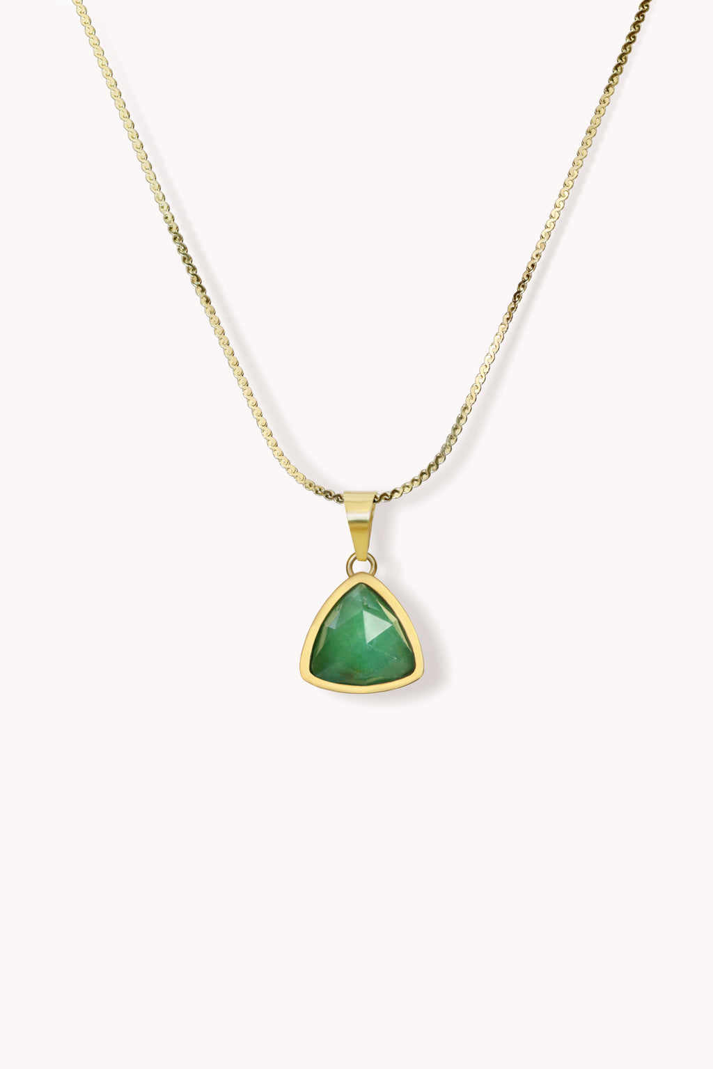 triangle aventurine necklace · gold